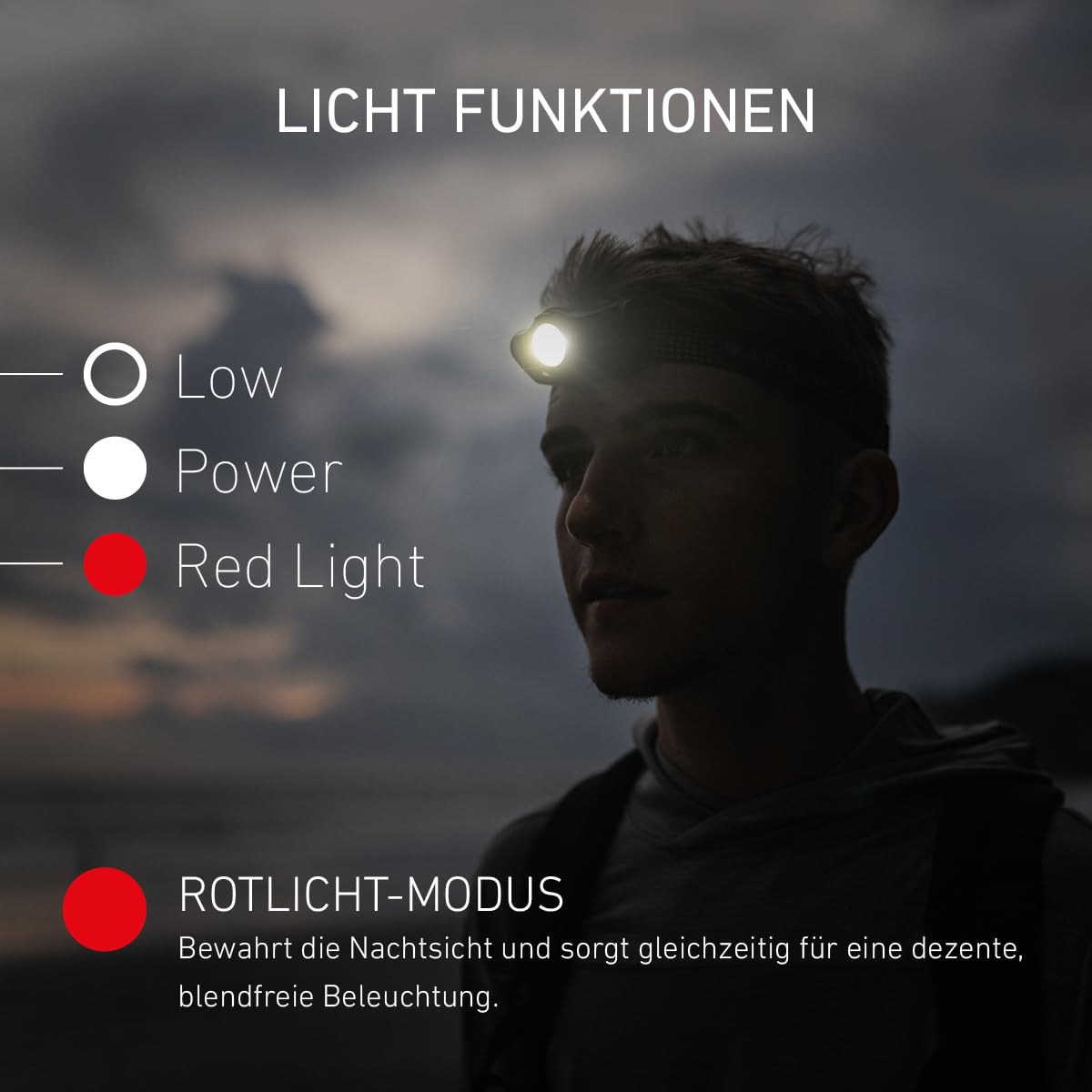 Ledlenser MH5 LED Stirn- und Handlampe in Einem, Outdoor, Akku- oder Batteriebetrieb möglich, 400 Lumen, Rotlichtfunktion, inkl. Akku