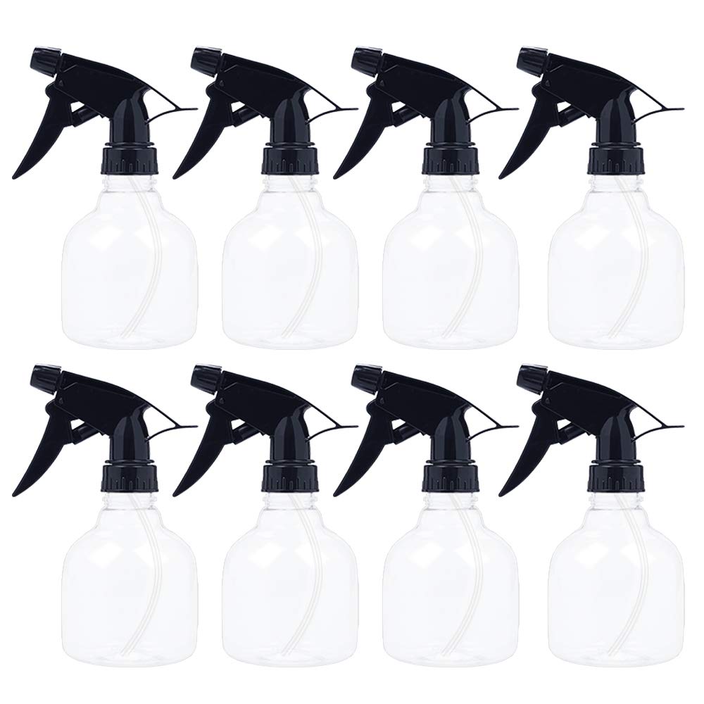 8 Pcs 8oz Plastic Spray Bottles, Durable Clear Empty Spray