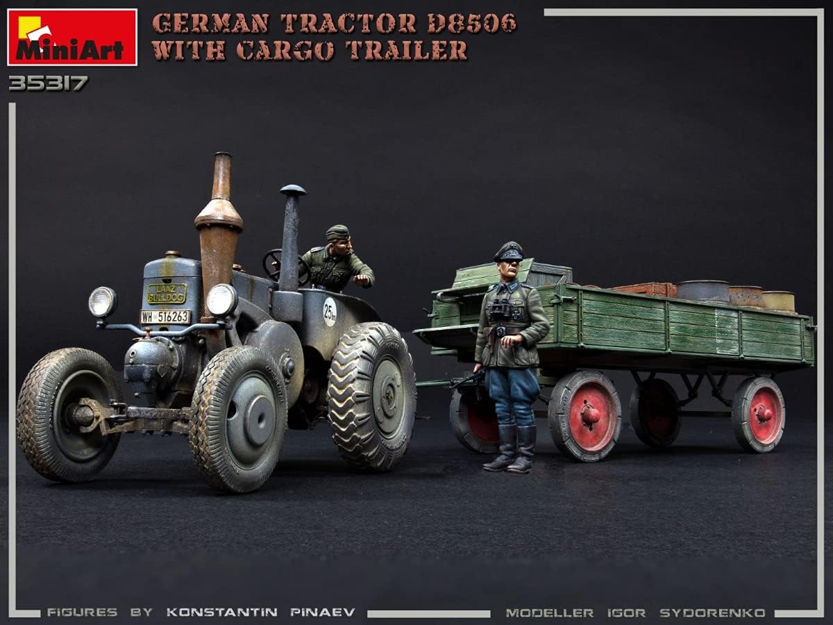 Miniart 1:35 - German Tractor D8506 with Cargo Trailer, Various - Image 4