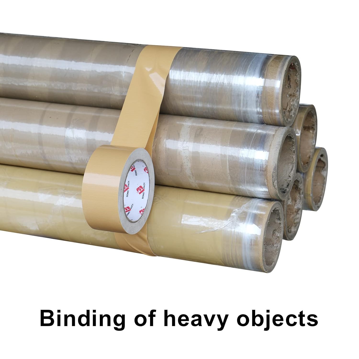 BOMEI PACK Tan Beige Duct Tape Heavy Duty,9 Mil Thickness,2 Inches x 30 Yards,Flexible,No Residue,Waterproof and Tear by Hand,Multi-Use Tan Duct Tape for Indoor & Outdoor Repairs