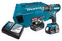 MAKITA Parafusadeira Furadeira Impacto DHP485RF1J Brushless Alto Torque p/Perfuração e Aperto c/Makpac Carregador e Bat 3Ah - Original