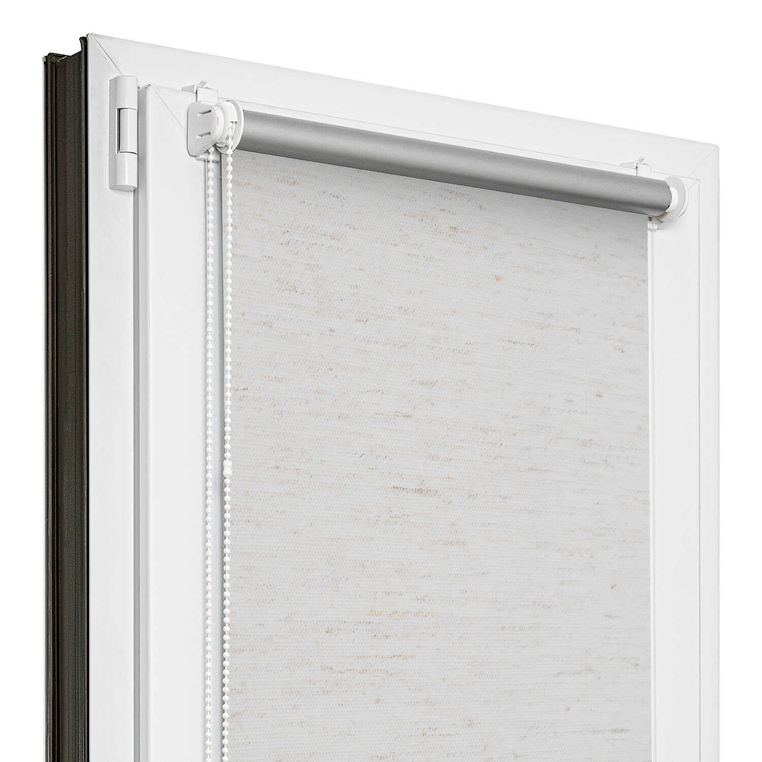 Estika Verdunklungsrollo Thermorollo ohne Bohren - 40 cm x 150 cm - Flachs - 13 Stofffarben, Rollos für Fenster ohne Bohren, Klemmfix-Rollos für Innenfenster (40 cm Stoffbreite)