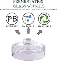 Vista 2 de Eleganttime Paquete de 4 pesos de fermentación de vidrio con mango de fácil agarre, tarro de masón, boca ancha, conservas, fermentación, encurtido