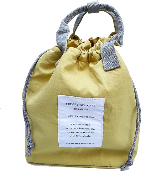 Amazon 保冷バッグ ランチバッグ 保温 保冷 ワイヤー入り ランチトート お弁当袋 おしゃれ ピクニック 遠足 学校 オフィス レディース 子ども イエロー ランチバッグ ランチ巾着 ランチベルト オンライン通販