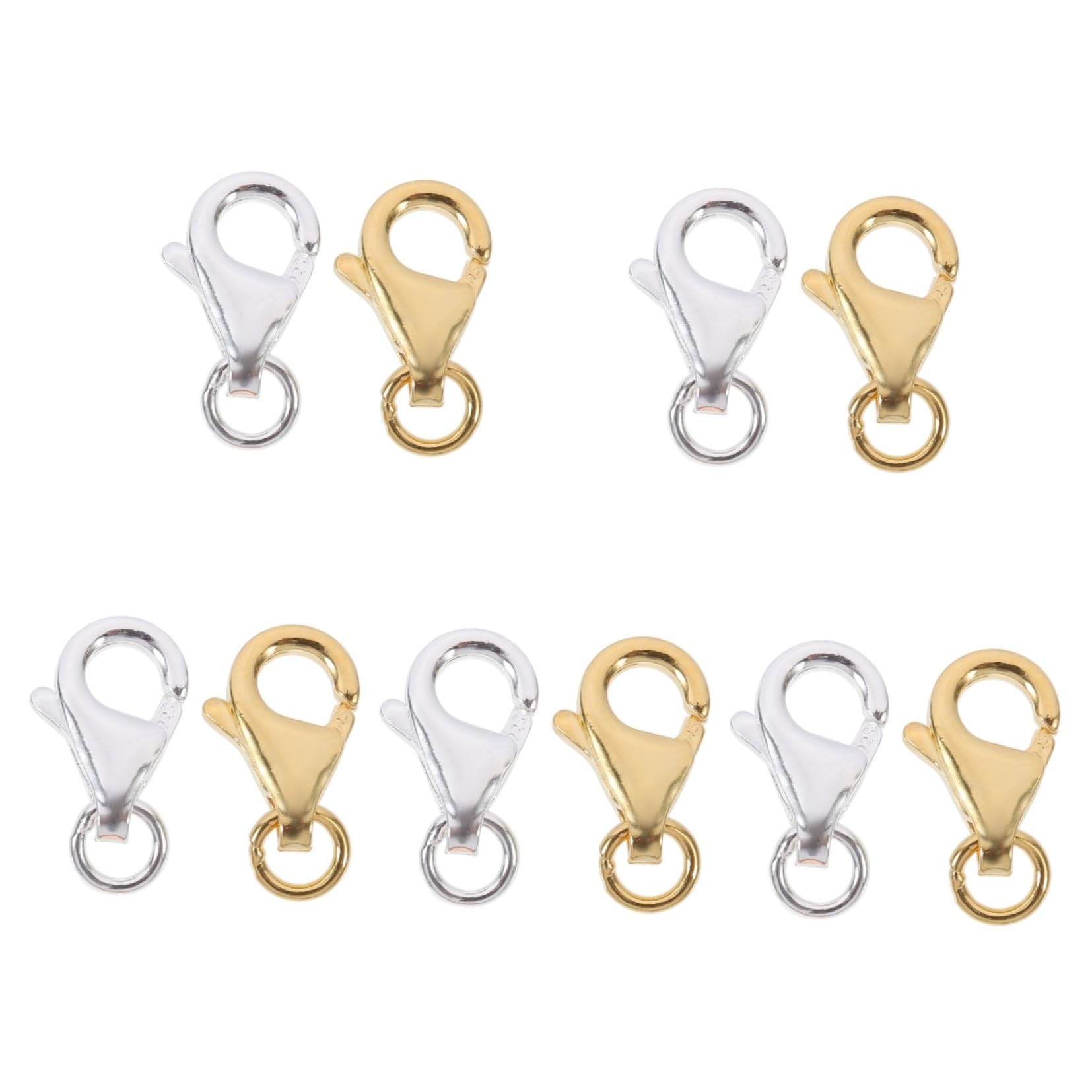 TEHAUX 10juegos Conectores De Pulsera y Collar De Inoxidable Accesorios De Joyería Mano Clips De Langosta Para
