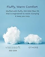 Vista 7 de ViscoSoft Edredón de microfibra alternativo al plumón para todas las estaciones con diseño acolchado - Edredón reversible de microfibra transpirable
