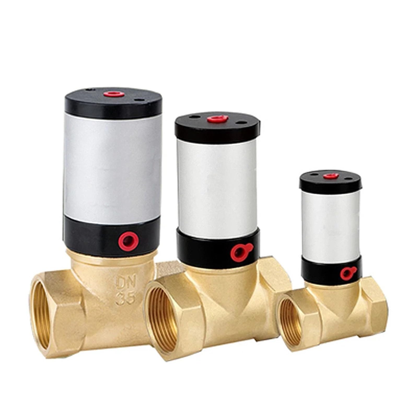 Válvula neumática de aire de corte de latón de 2/2 vías, G 1/2" 3/4" 1" DN50, N/CN/O, for agua, petróleo y gas, Q22HD-15/20/25/32/40/50(Q22HD-15 NC,NBR)