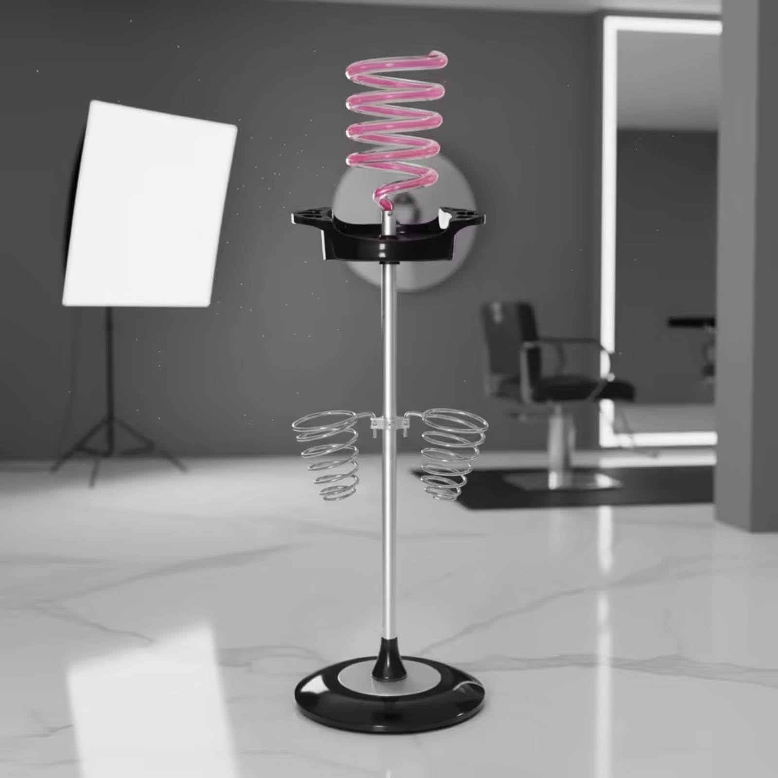 Perfeclan Soporte para Secador de Pelo Estante para Herramientas de Peinado Organizador de Mesa con Bobinas de Alambre Antideslizantes Adecuado para Salón Profesional Baño Tocador , Naranja