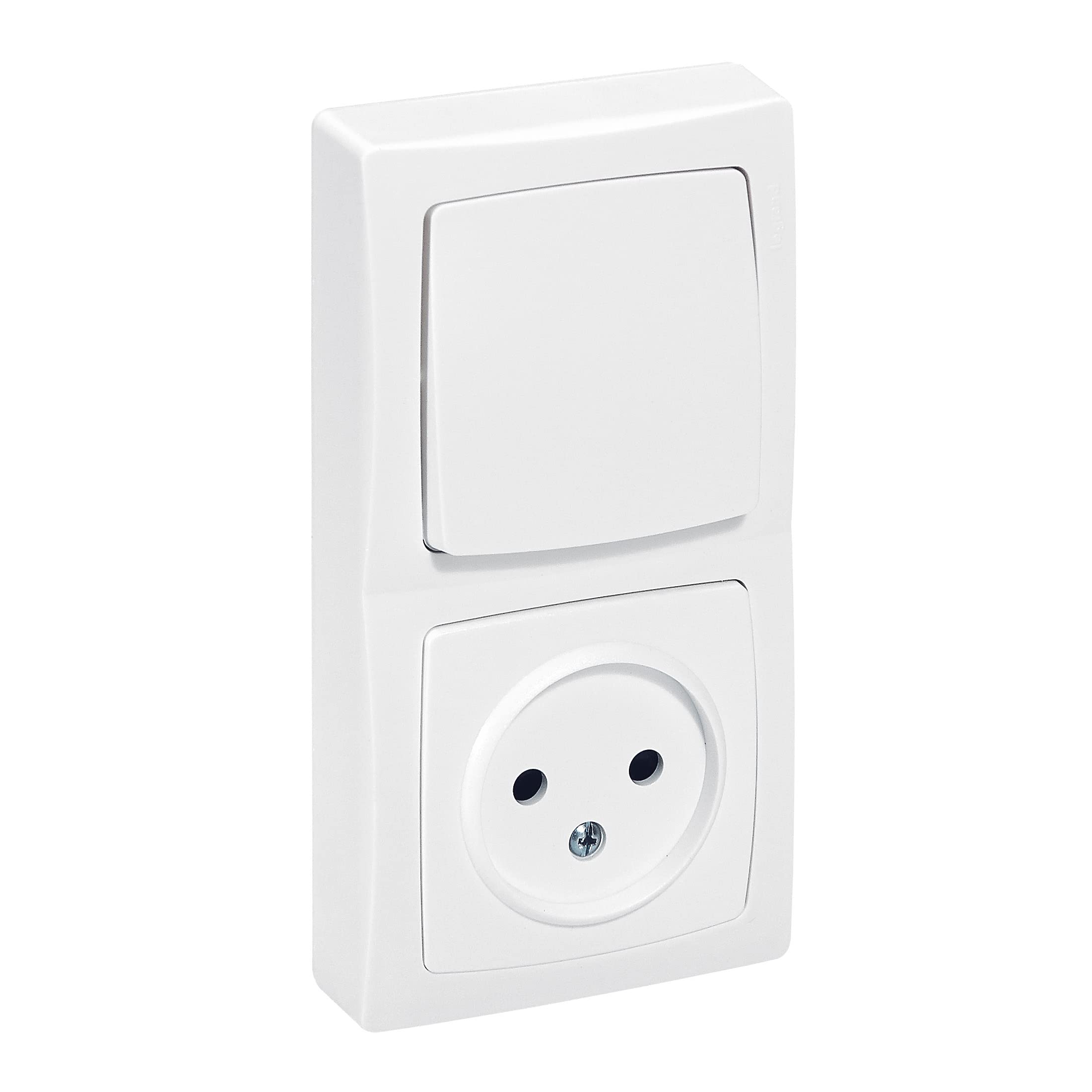Interrupteur 2P montage vertical saillie blanc