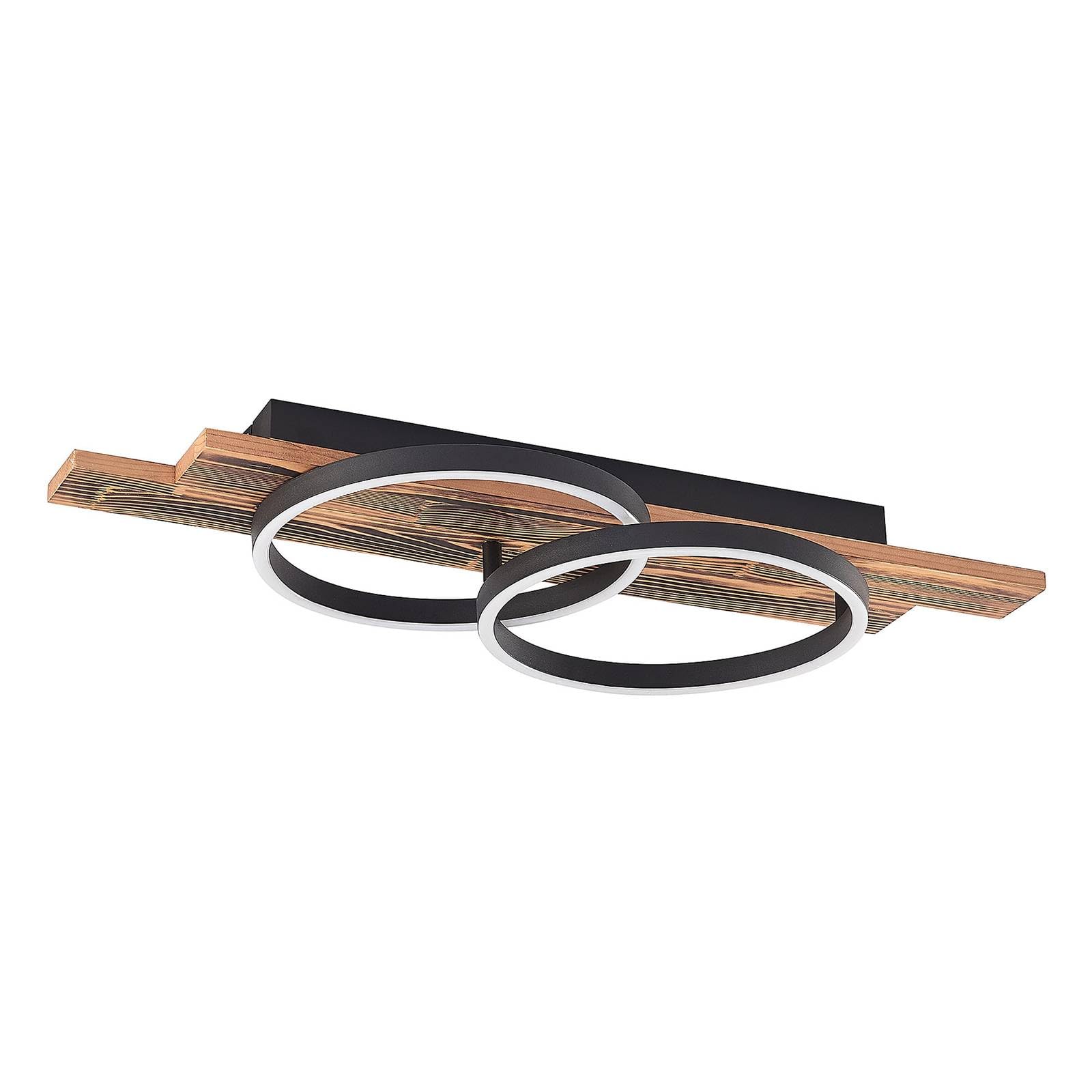 Lindby Plafoniera LED dimmerabile (Moderno) colore Ocra, in Legno ad es. Soggiorno & Sala da pranzo lampadina inclusa lampada plafoniera