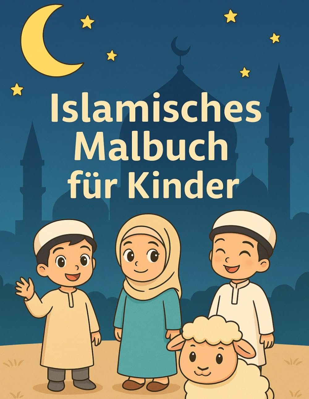 Islamisches Malbuch für Kinder: Über 60 liebevolle Ausmalbilder mit süßen Figuren, Tieren und islamischen Motiven