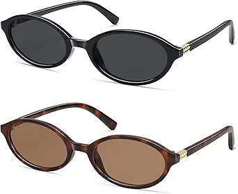Retro Oval Sunglasses for Women Men Small 90s Trendy Narrow Vintage Fashion Funny Chic Sun Glasses AP3728
