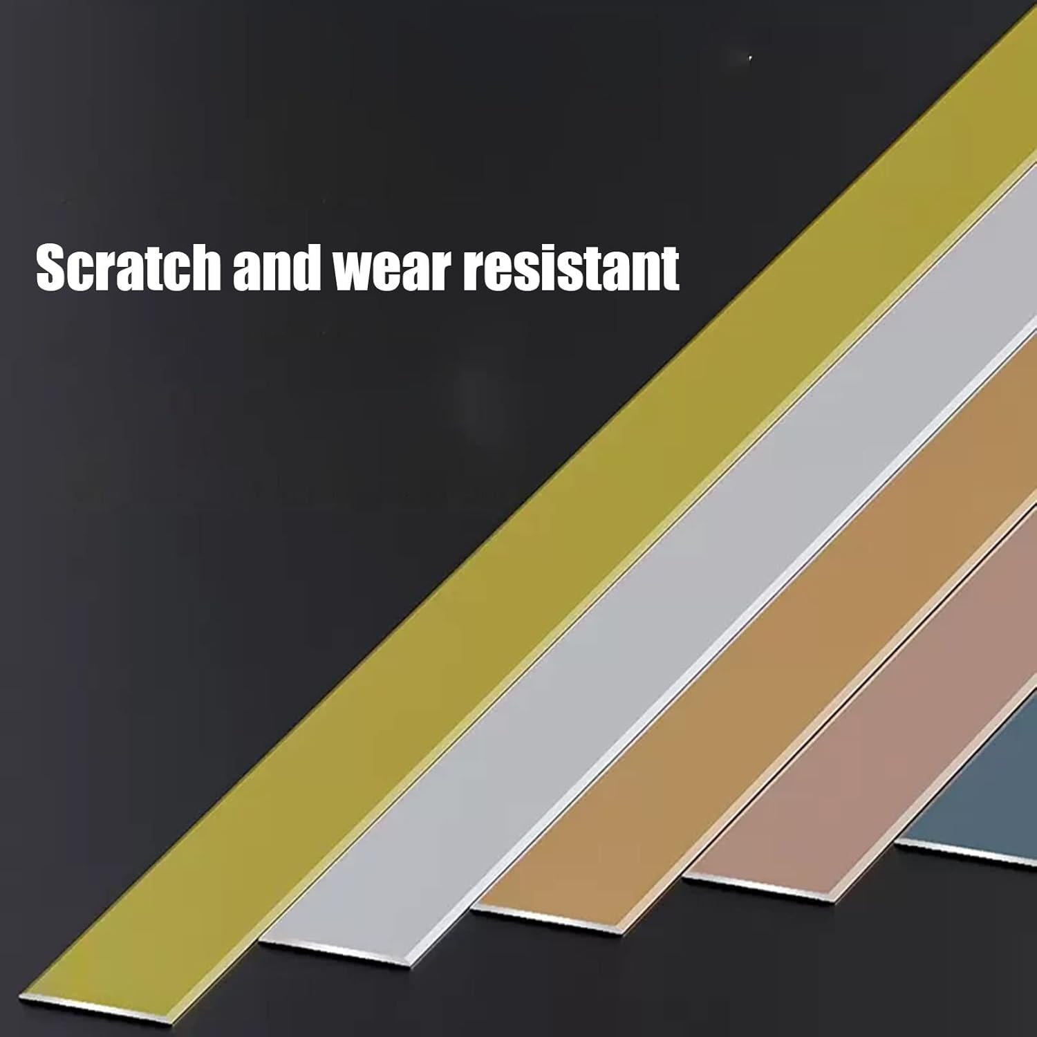 Aluminum Flat Floor Threshold Strip, Wall Trim Strip Cover Door Carpet Edge Door Threshold Bar for Laminate/Tile/Wood and Lino Flooring (E Length 90cm/35in)