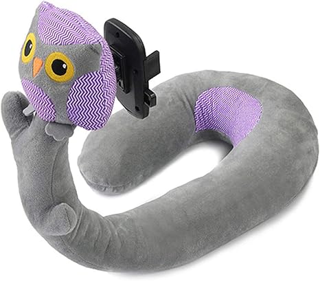 Amazon Co Jp Umora ネックピロー 首枕 スマホ スタンド 多機能 首掛け式 自由調節 角度調整可能 フクロウ ホーム キッチン