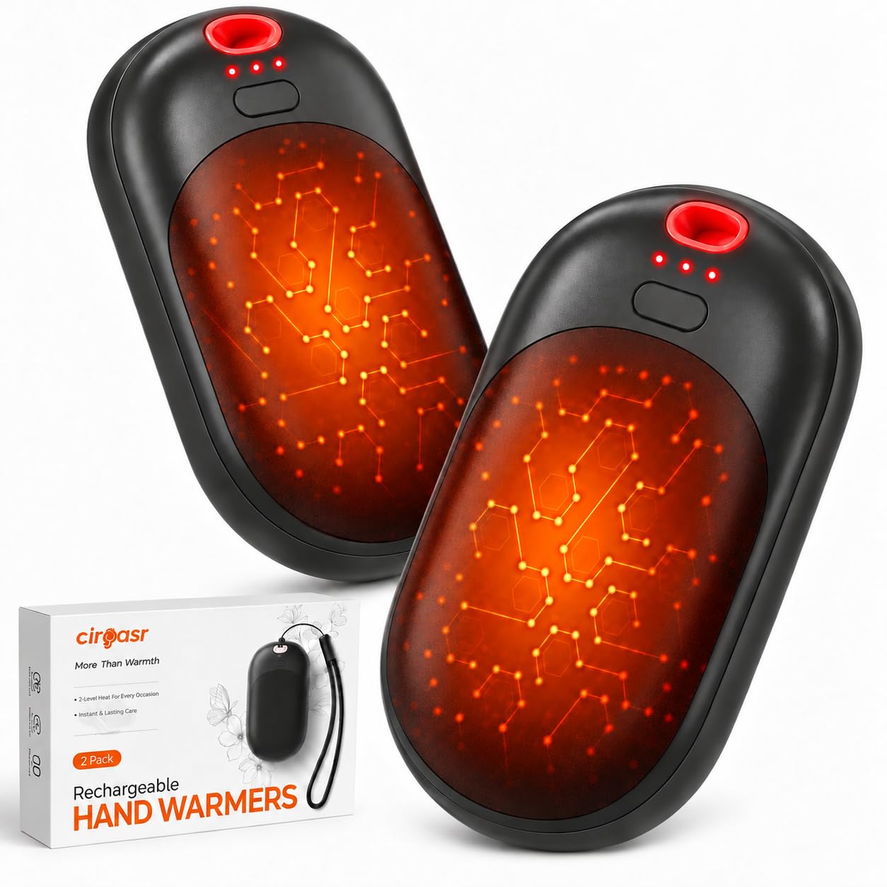 Electric Hand Warmers Rechargeable 2 Pack, 11H*2 Long Heat, 1s Heat-Up