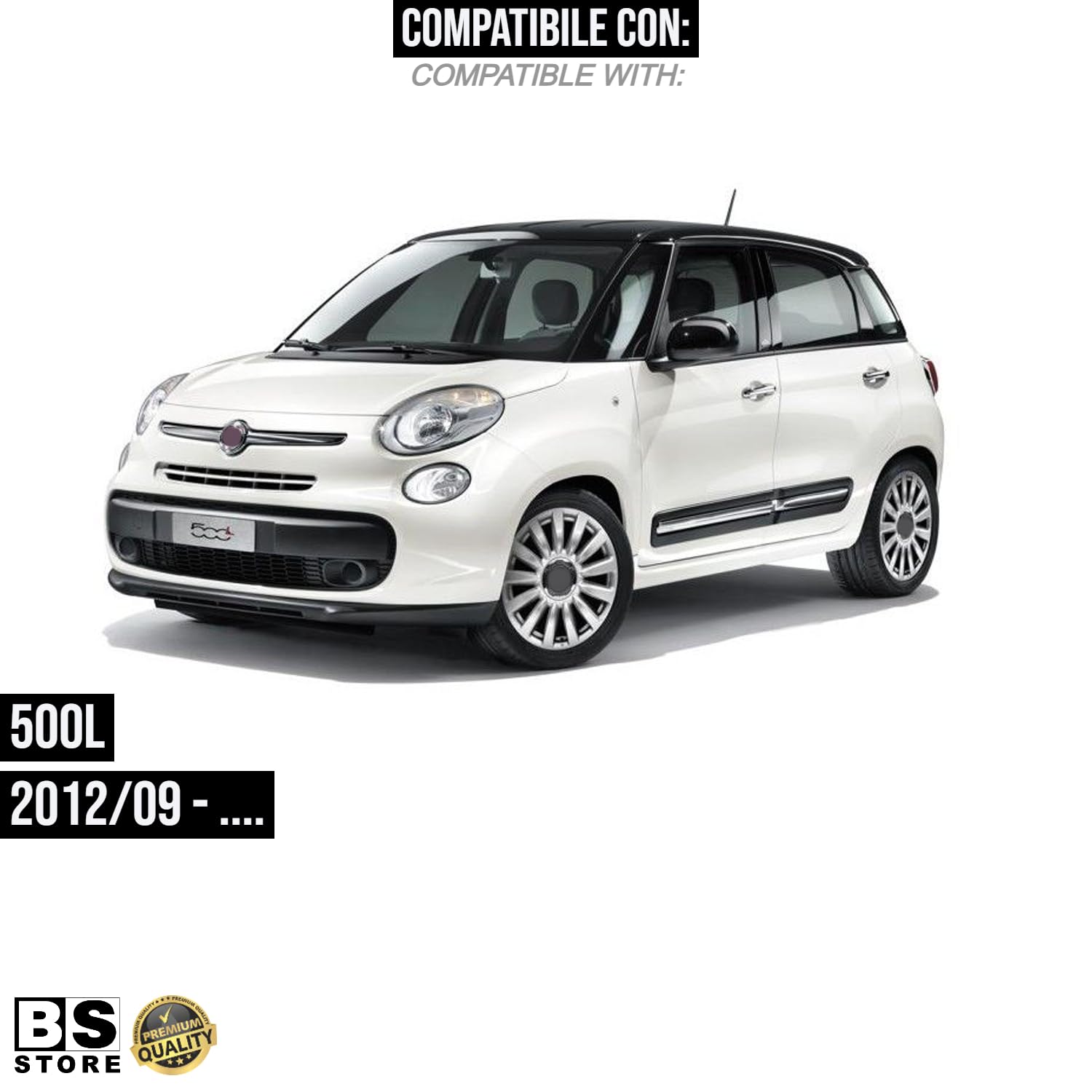 BSSTORE Gruppo Ottico Fanale Posteriore con Cornice Cromata Compatibile con 500L (Sinistra - Lato Guida)