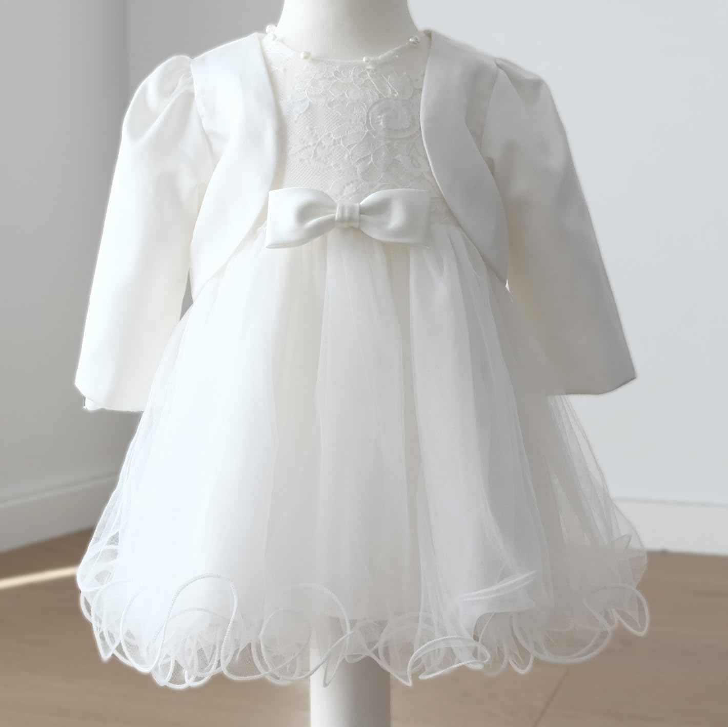 Taufkleid mit Bolero Baby Mädchen Tüll Prinzessinkleid M28
