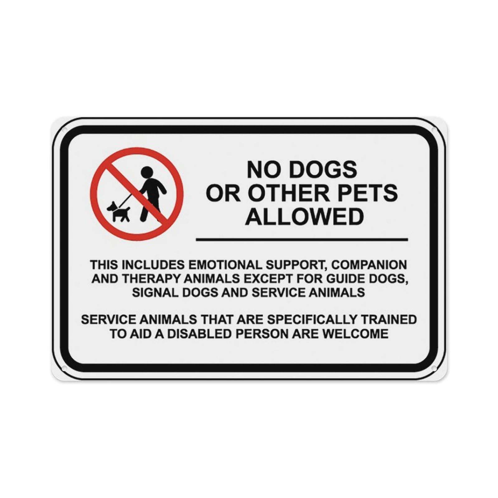 peiyeety No Dogs Or Other Pets Allowed Sign Aluminum Tin Warning Signs For Home Outdoor Garden 8X12 Inches