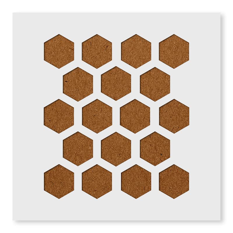 Stencilia Honeycomb Design Pattern Stencils for Art, Craft and Painting Small Size 6x6 inch Reusable Stencil for Painting, Fabric, Glass, Wall Painting, and Craft Painting