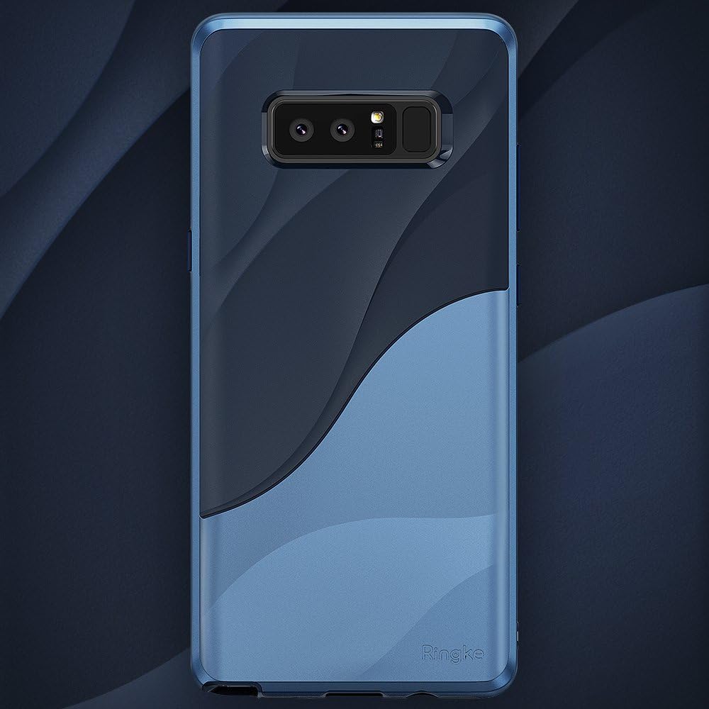 Ringke Wave Compatible with Galaxy Note 8 Case (Upgraded Version) Dual Layer Heavy Duty Textured Shock Absorbent PC TPU Full-Body Drop Resistant Protection Ergonomic Design Cover - Coastal Blue