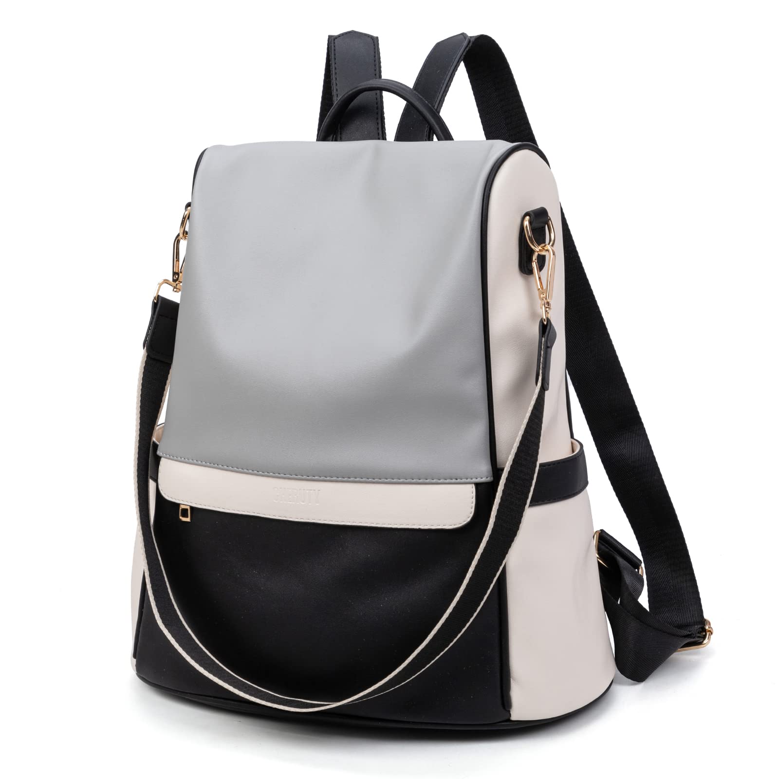 CHERUTY Women Backpack Purse PU Leather Anti-theft Casual Shoulder Bag Fashion Ladies Satchel Bags