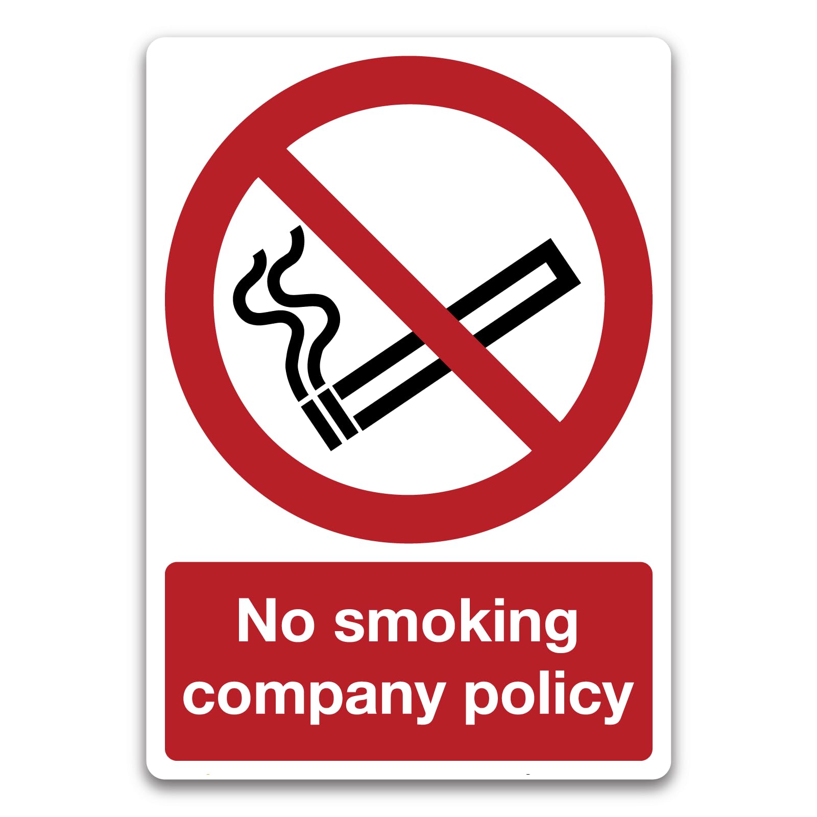 No smoking company policy sign Metal Tin Sign 8 x 12 inch for Industrial & Commercial