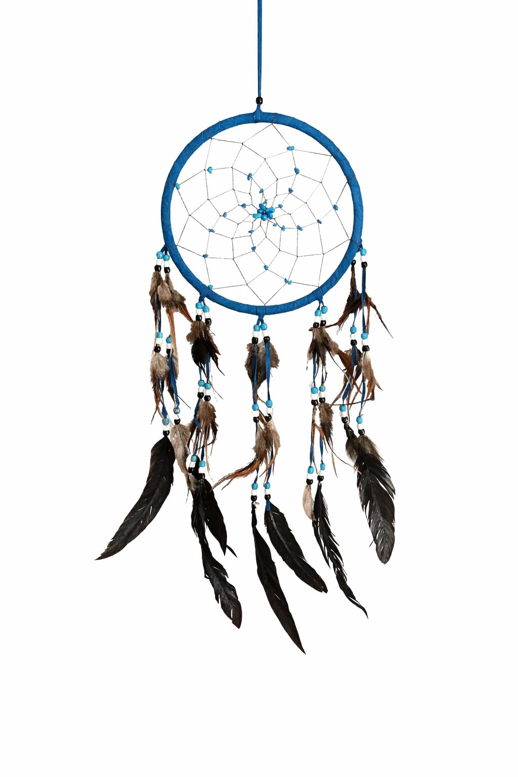 OMA acchiappasogni Dreamcatcher – Fatto a Mano, di Grandi Dimensioni – Lunghezza 71,1 cm x Diametro 22,9 cm Marca Turquoise Suede