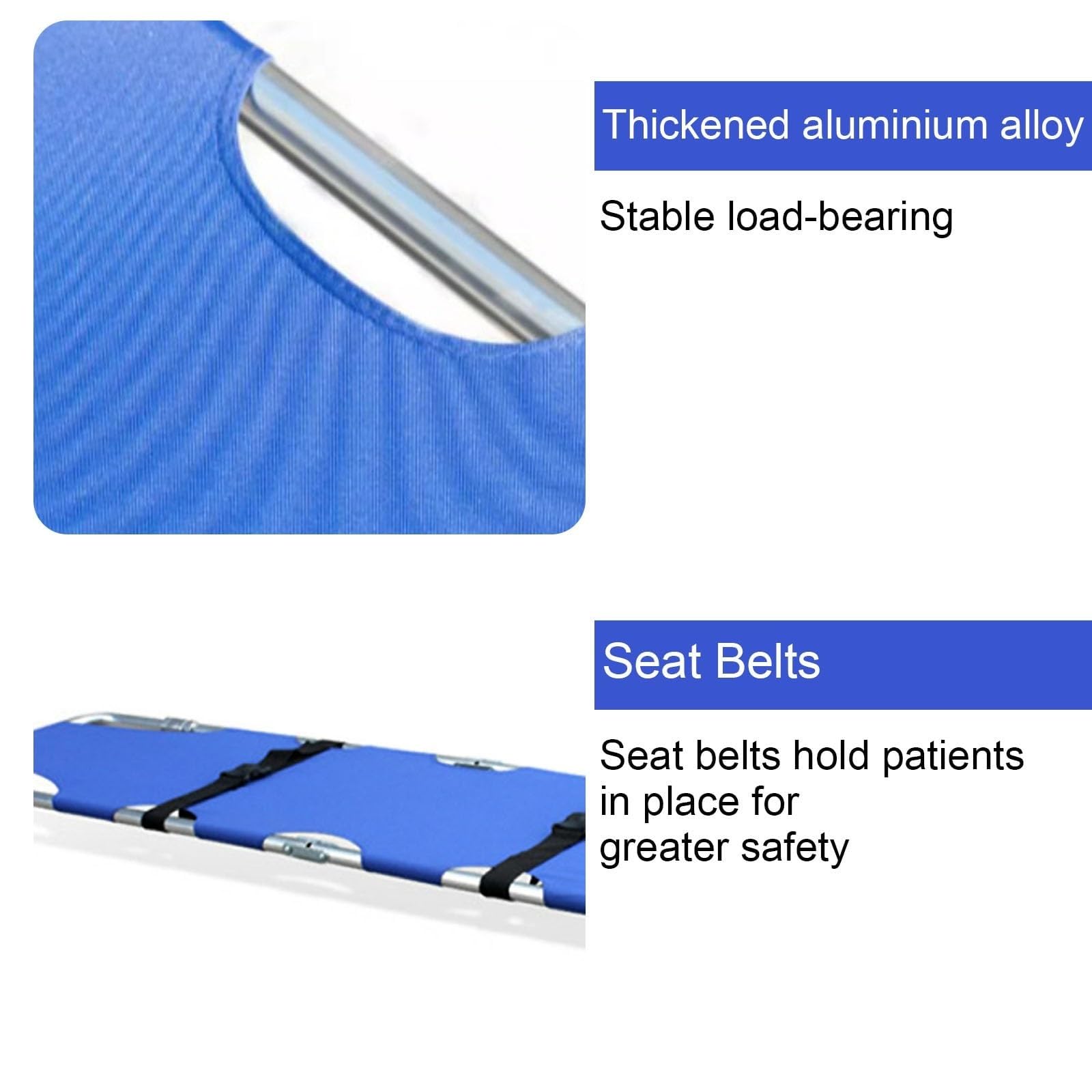 Tragbare Krankentrage, Klappbare Trage Aus Aluminiumlegierung, Mit 4 Rädern Und Gurt, Tragfähigkeit Bis Zu 159 Kg/350 Lb, Leicht Zu Tragen, Geeignet Für Krankenhäuser