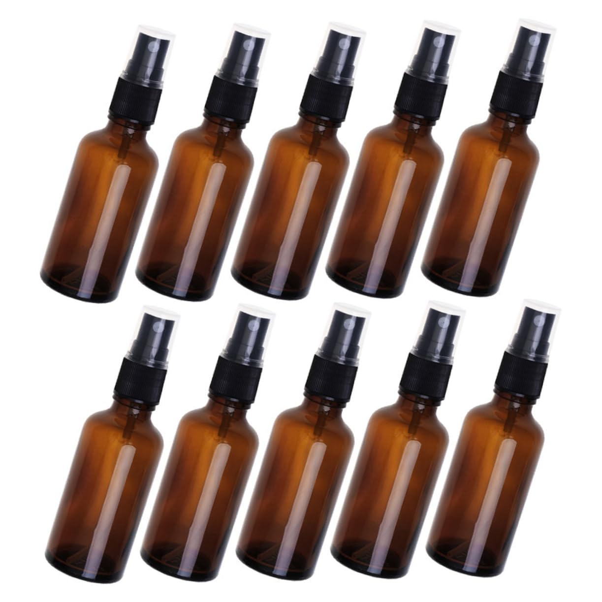 NOLITOY 10 Flacons Vaporisateurs de Parfum Rechargeables en Verre Ambré 100ml, Étanches et Compacts, Format Voyage pour Valises et Paquet, Recharge Parfum