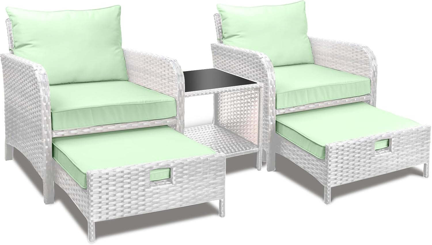 Leveleve Balcony 5-Piece Patio Set with PE Wicker