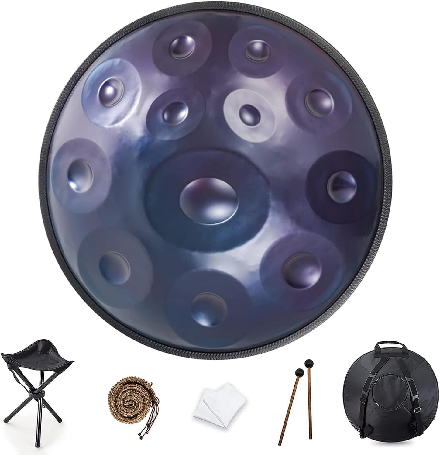 Handpan Drum D-Moll 22 Zoll Stahl 12 Töne | Harmonische Percussion, Klangheilung, Meditation, Yoga