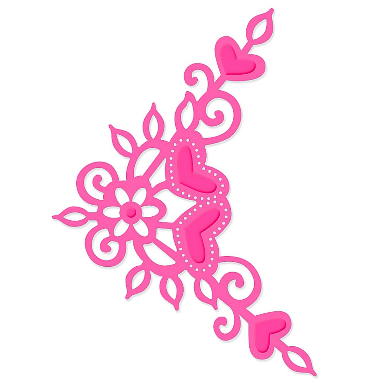 Sweet Dixie Grey Heart Corner Die,