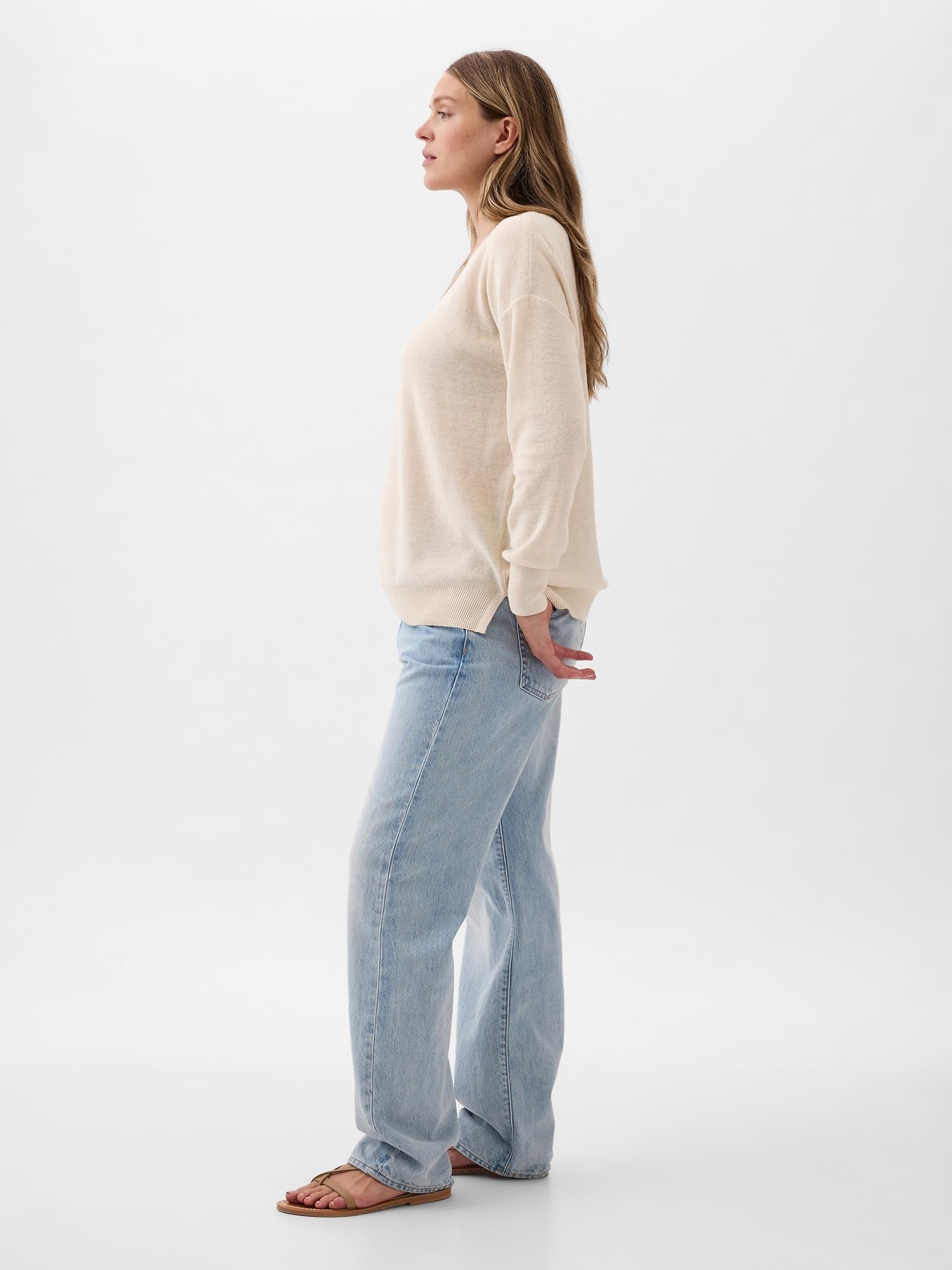 GAP Damen Umstands-Pullover aus Leinen