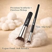 Vista 4 de Conjuntos de brochas de maquillaje BEAKEY, juegos de brochas con esponjas de maquillaje (10+2 piezas, con estuche negro)