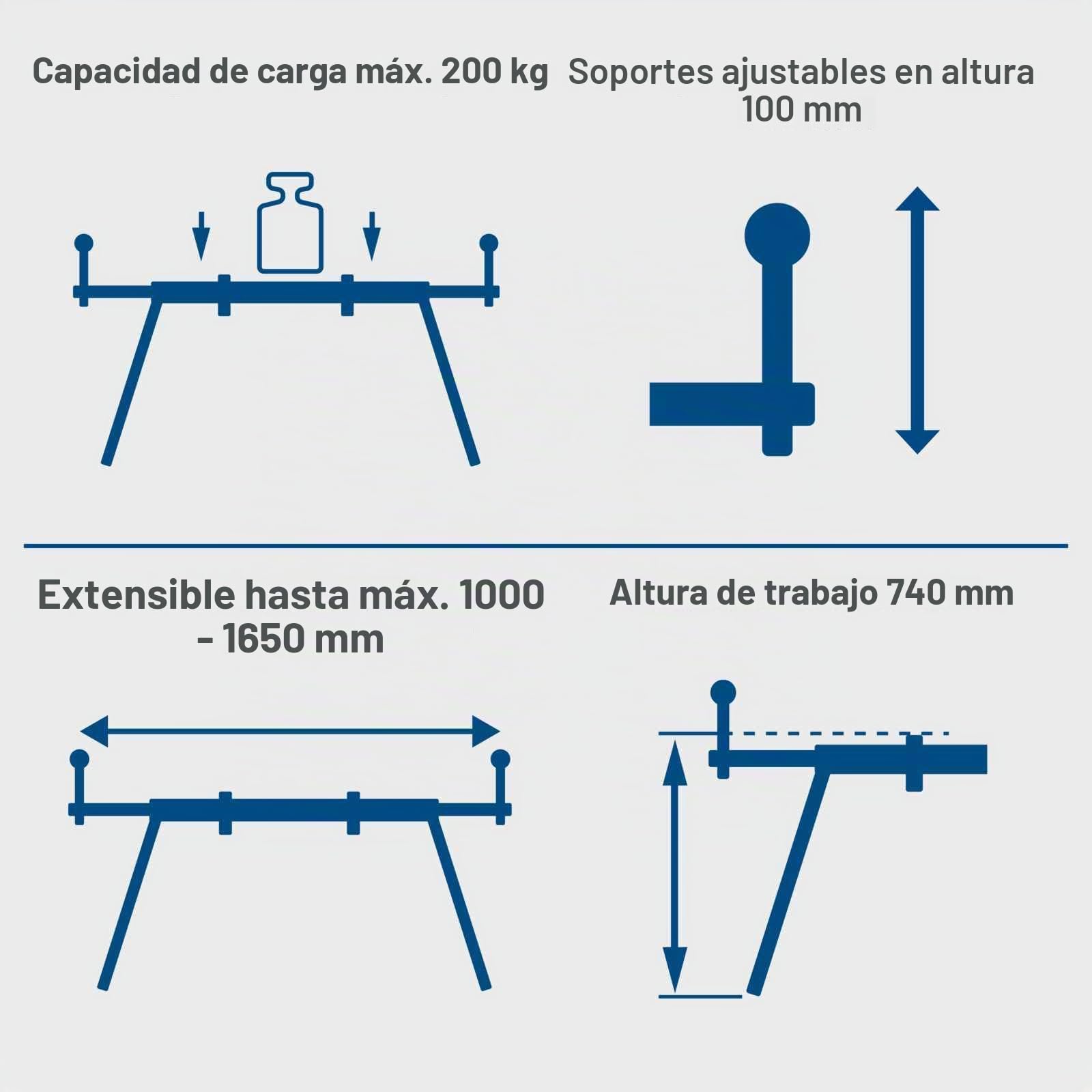 Scheppach - 5907103900 - UMF1600 Mesa soporte para Ingletadoras, 1 pieza, azul/plata/negro