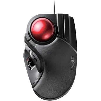 ELECOM M-HT1URBK Wired Trackball Mouse Larger Ergonomic Design 8-Button Function with Smooth Tracking Precision Optical Gaming Sensor for Home Work Office