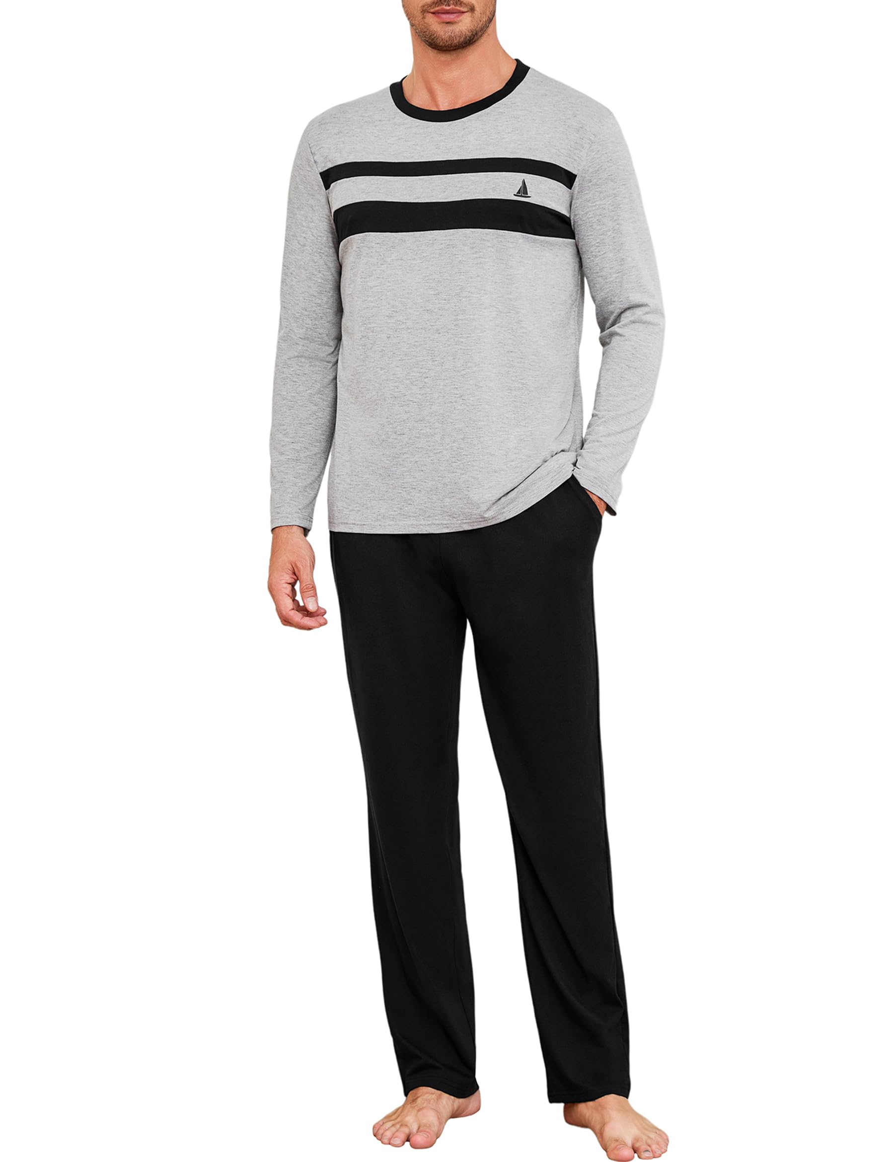 Marvmys Men's Cotton Sleepwear Men's Lounge Pants With Adjustable Drawstrings And Pocket B...