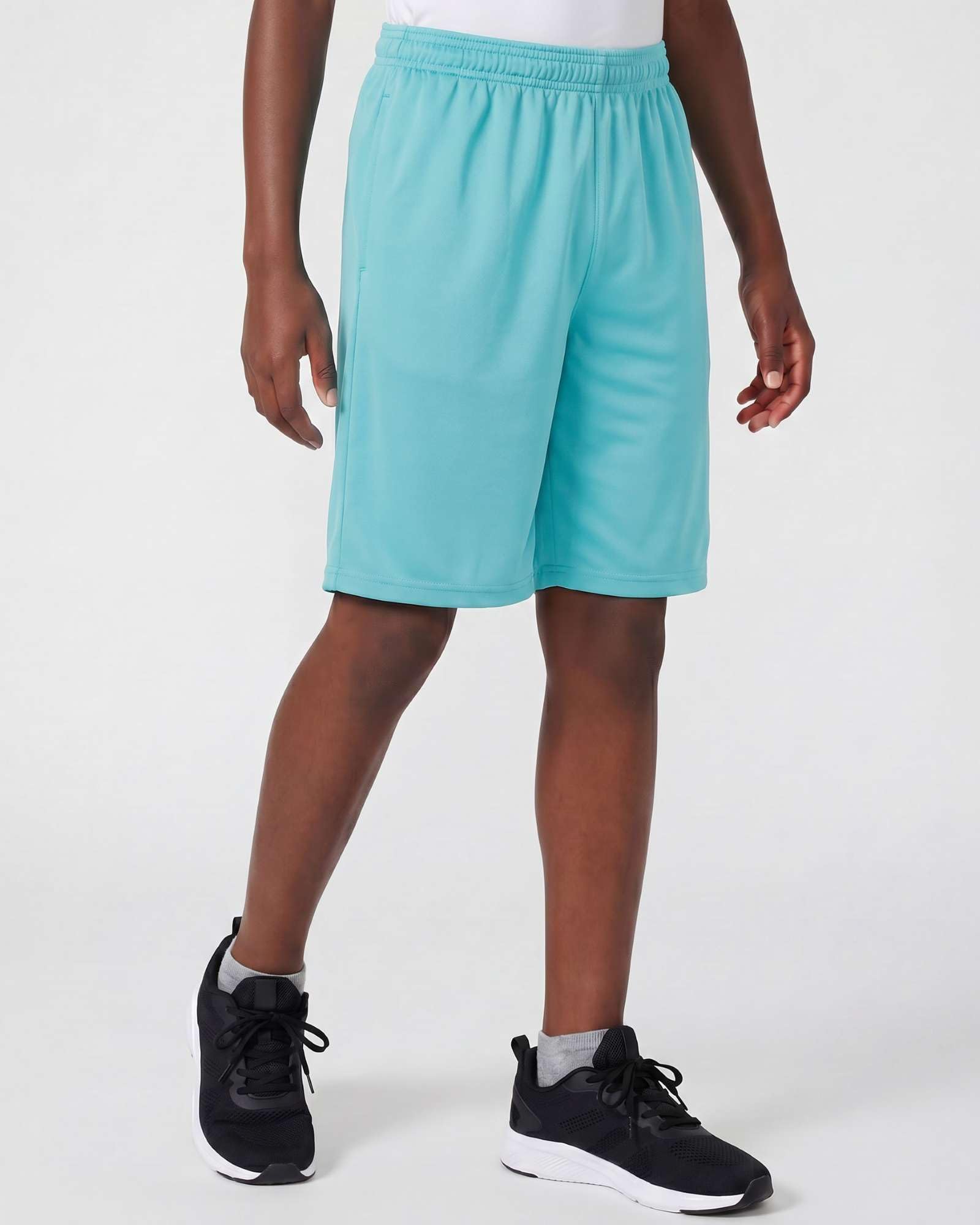 Real Essentials 5-Pack Youth Dry-Fit Active Athletic Basketball Gym Shorts with Pockets Boys & Girls
