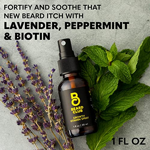 Beard Club Beard Growth Vitamin Spray - Natural Formula For Fuller, Thicker Facial Hair, Easy-To-Use, Nourishing & Soothing, Ideal For All Beard Types & Skin - Boost Your Beard #TOP1