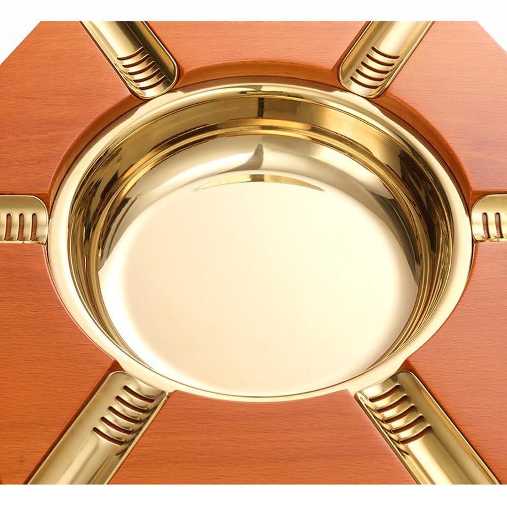Popielniczka do cygar metalowa popielniczka do cygar na zewnątrz na patio na zewnątrz/wystrój domu nowoczesny stół popielniczki do cygar(Gold)