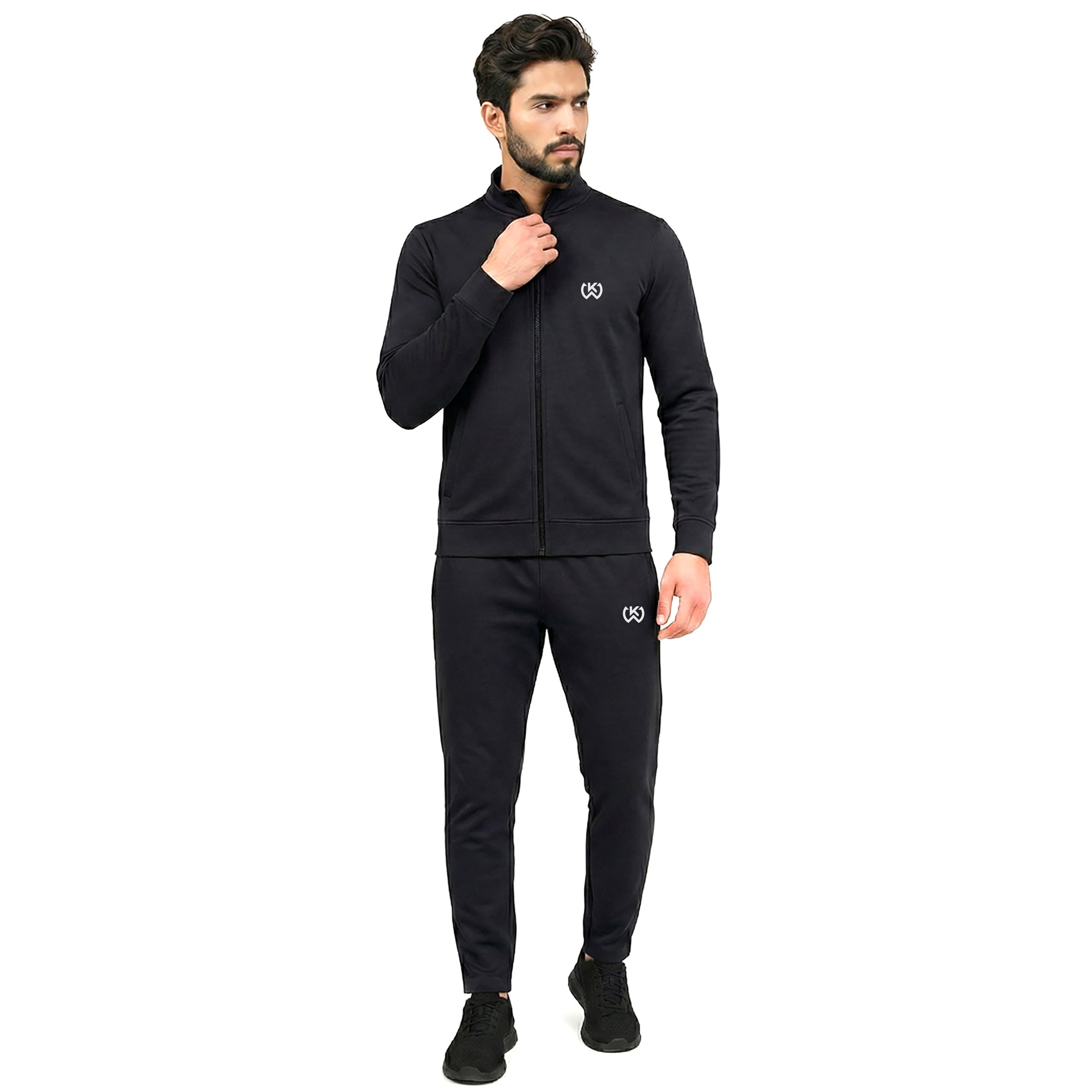 Men’s Regular Fit Collared Neck Full Sleeve Solid Tracksuit | Stylish Sports & Casual Wear for Men-image-30