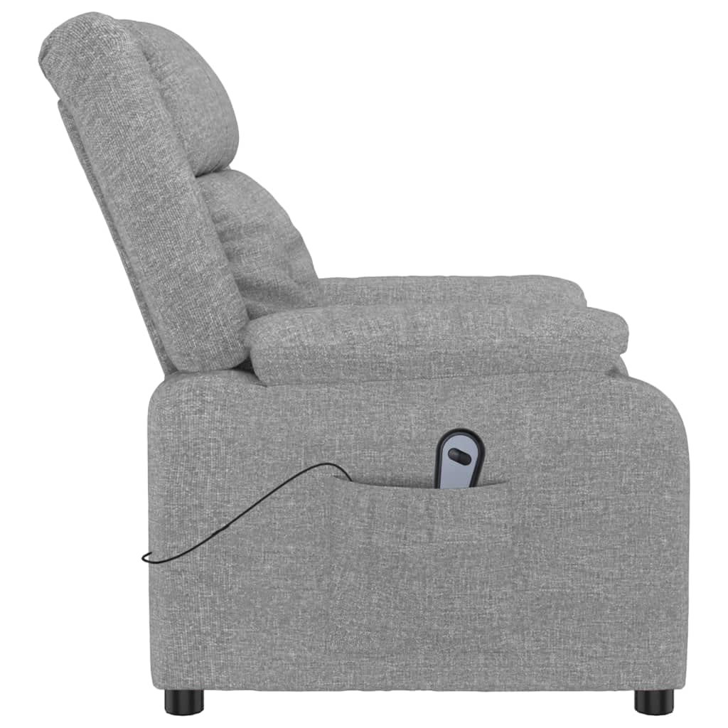 vidaXL Sillón reclinable eléctrico Tela Gris Claro