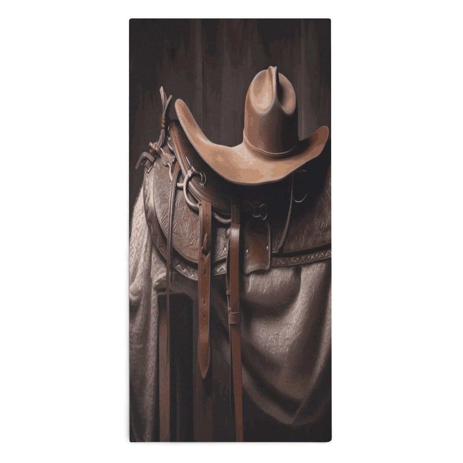Btcowzrv Style Horse Saddle With A Cowboy Hat Wild Bath Towel Beach Towels Shower Towel