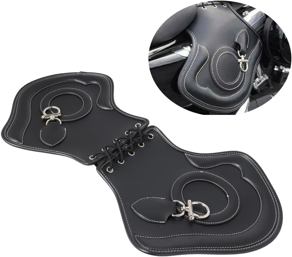 Motorcycle Leather Heat Saddle Shield Deflectors Fit for Harley Touring Road Electra Street Glide Sportster Honda, Black