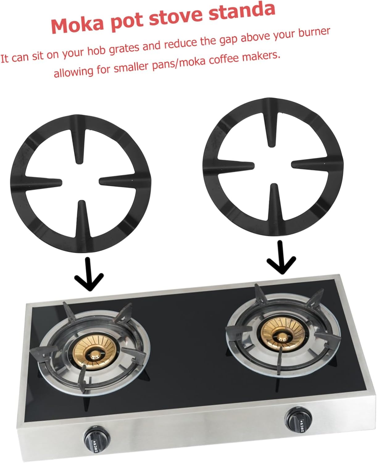 Unomor 4pcs Gas Stove Grate Burner Support Rack for Kitchen Non-slip Wok Ring for Cooking and Pots and Wear-resistant Design