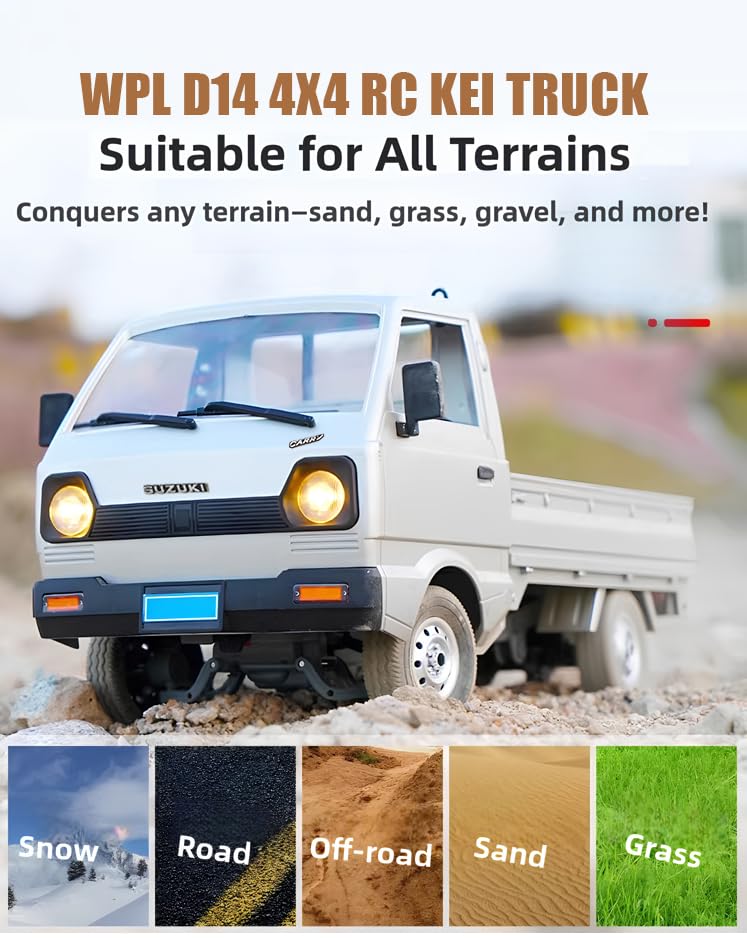 Amazon.co.jp: WPL D14 1/10 RC Kei Truck、4X4 RTF スズキ オフロード