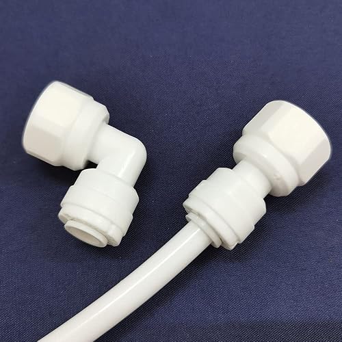 Miniatura 3 de Adaptador de rosca hembra de conector rápido codo y combinación recta, rosca NPT de 14 pulgadas x tubo de 14 pulgadas OD Push para conectar