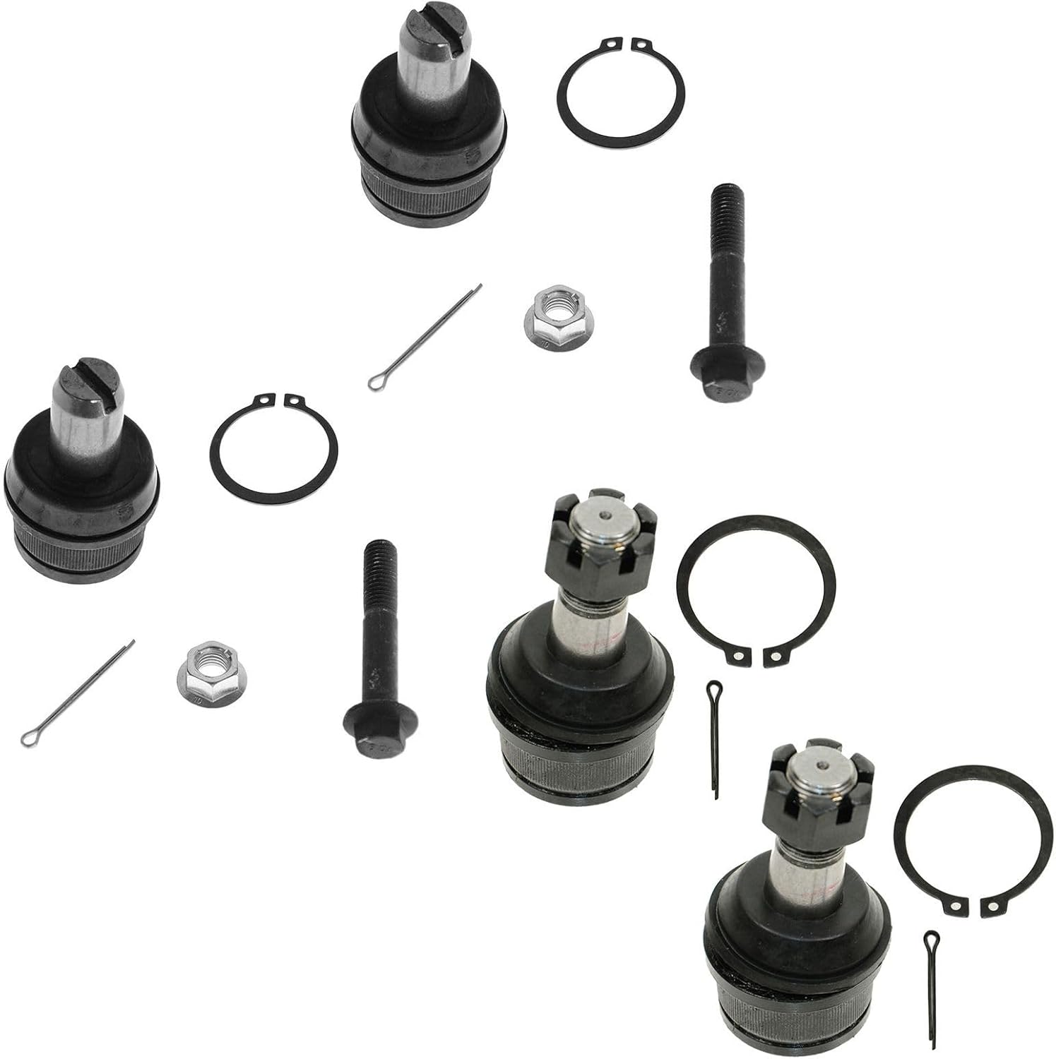 Front Upper and Lower Driver and Passenger Side Ball Joint Set Compatible with 1987-1996 Ford F-150 Truck Rear Wheel Drive