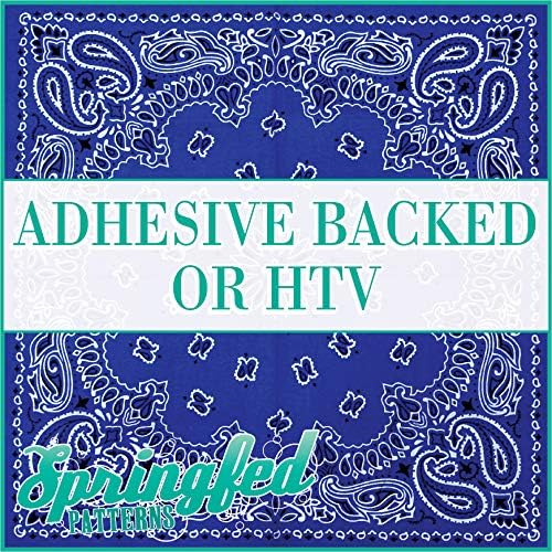 Royal Blue Bandana Pattern Heat Transfer or Adhesive Vinyl Choose Your Size! Bandanna