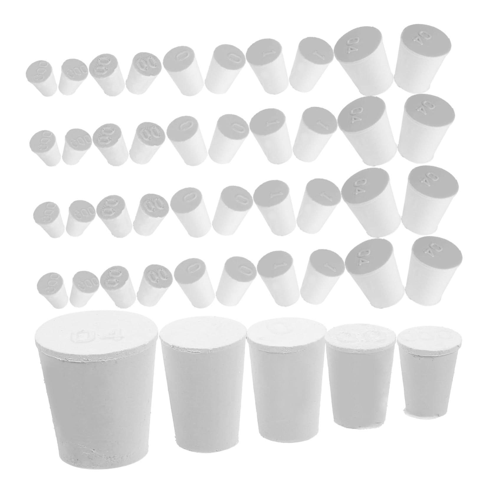 ULTECHNOVO Lot De 4 Bouchons Coniques en Caoutchouc pour Laboratoire Étanches À La Chaleur Anti-Fuite Plusieurs Tailles Lot de 200 50 Pièces X 4